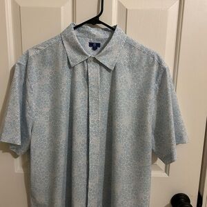 FootJoy Light Blue Floral Button Down Shirt